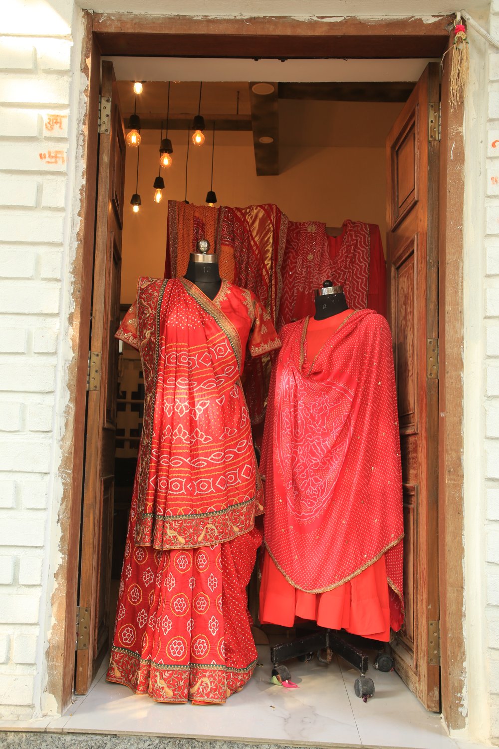 Scarlet Bandhej Saree - view 3