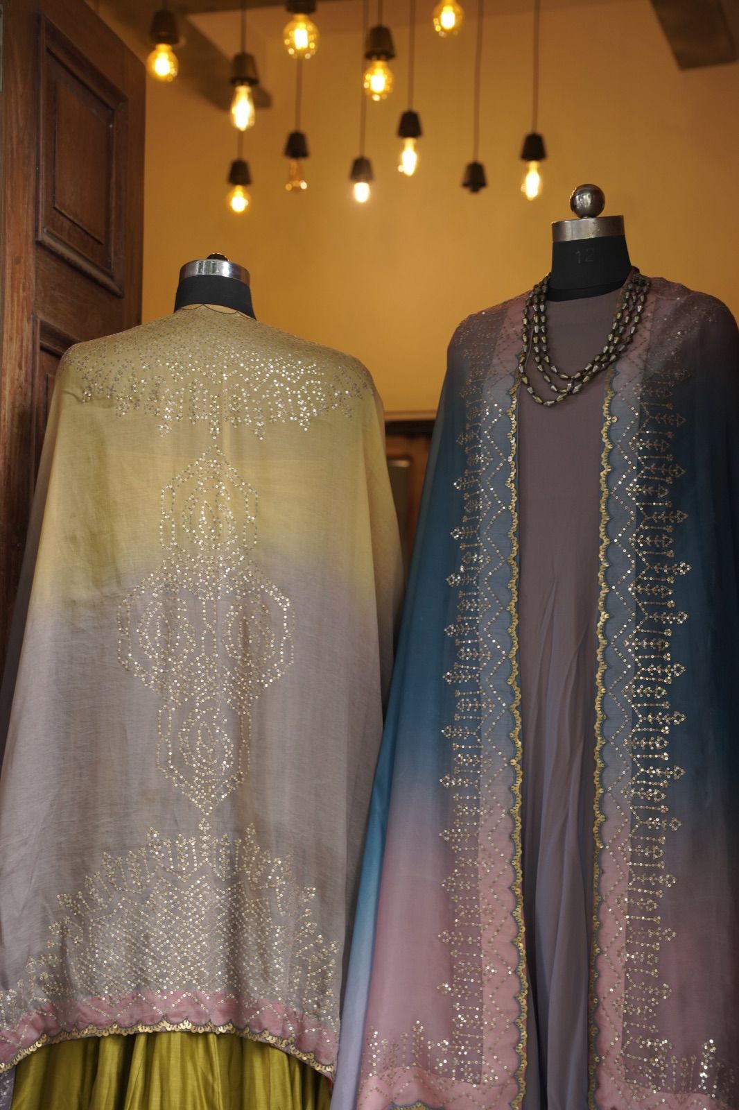 Lavender Ombré Suit with Embroidered Dupatta - view 6