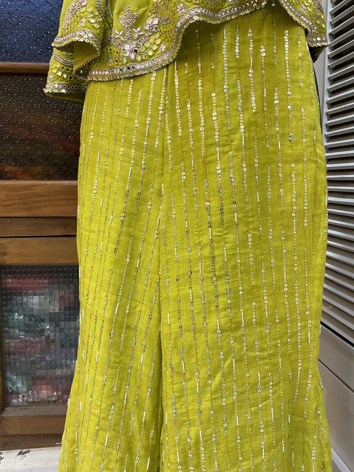 Neon Lime One-Shoulder Cape Co-ord - view 7