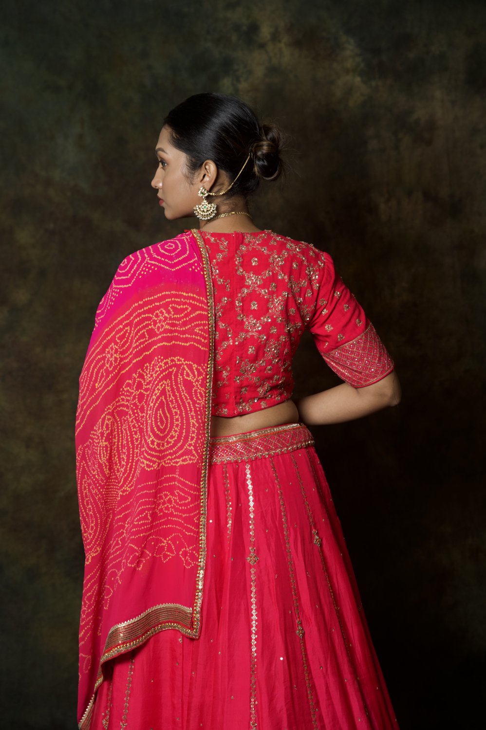 Rani Pink Zardosi Lehenga - view 3